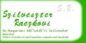 szilveszter raczkovi business card